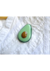 Брошка із скла Авокадо.
