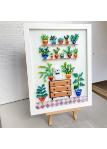 Скляне панно «Кіт в вазонах»